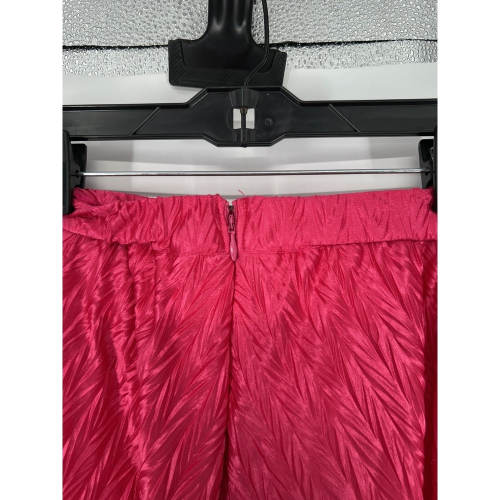 Maeve by Anthropologie Skirt Women's Size XS Pink Crinkle Mid Length Back Zip - Picture 3 of 7
